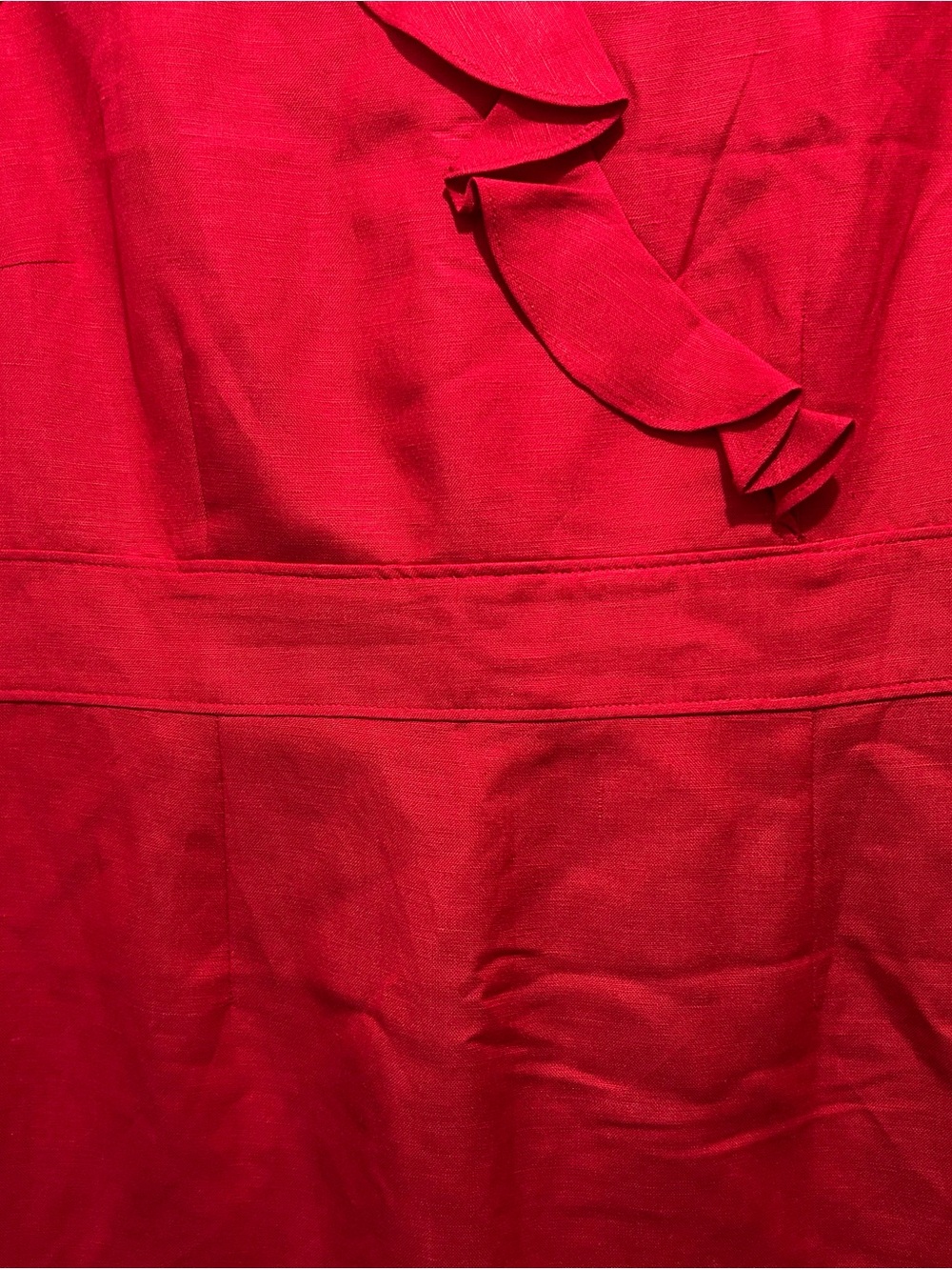Feminine Red Ruffle Sheath Mini Dress - Picture 4 of 6